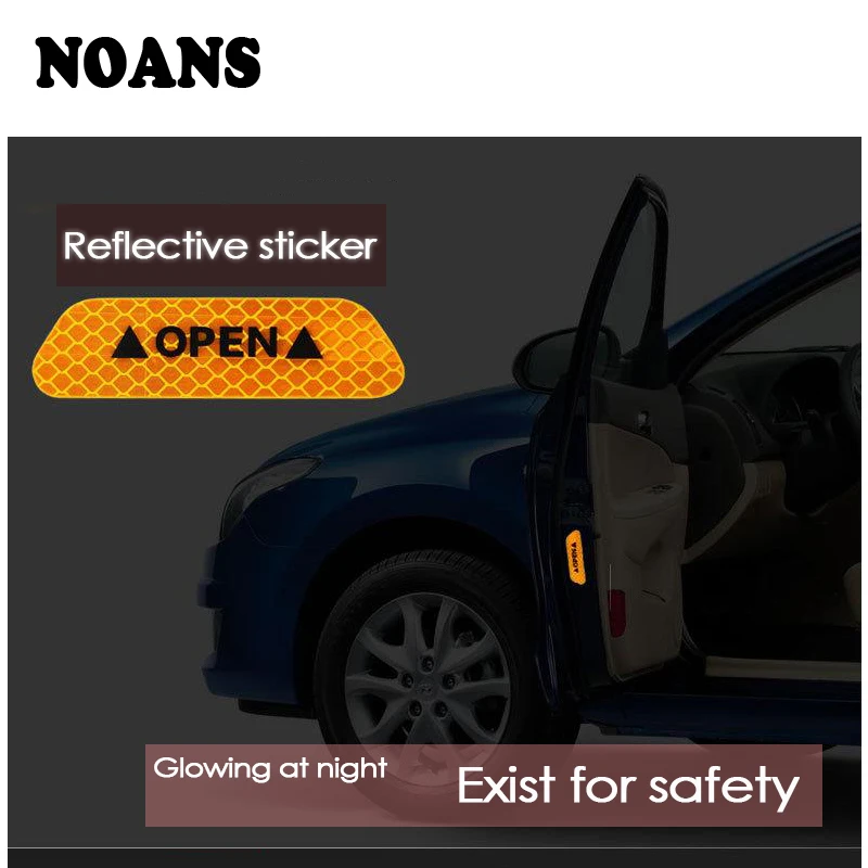 Noans «открыто» на автомобильную дверь значки-наклейки безопасности предупреждающий знак светоотражающая лента для Audi a3 a4 b6 b8 b7 b5 a6 Volkswagen VW Polo Golf 4 5
