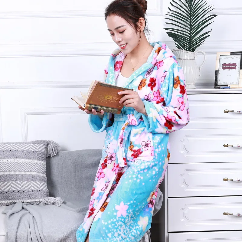 StyleR Халат из кораллового флиса, ночная рубашка, халаты, женские осенне-зимние пижамы, домашняя одежда для мужчин, с длинным рукавом, мягкая теплая Толстая Пижама H5625 - Цвет: StyleR
