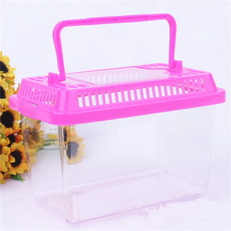 Pink X 6PCS 6 шт. мини аквариум аквариумная Золотая рыбка миска Черепаха Животное Рептилия Черепаха клетка кормов офисный Настольный Декор паук ящерица хомяк - Цвет: Pink X 6PCS