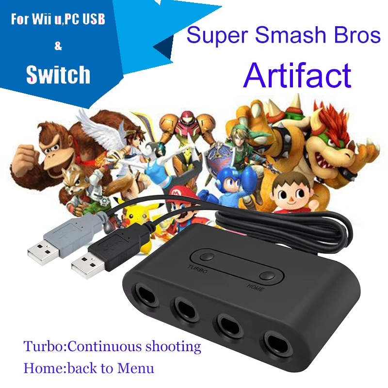 Лидер продаж 4 порта для контроллеров GameCube GC usb адаптер nintendo wii U PC NGC игровых