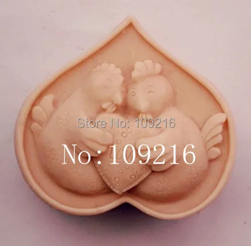 

wholesale!!!1pcs Lovers Chicken (ZX864) Silicone Handmade Soap Mold Crafts DIY Mold