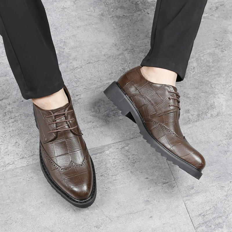 Мужская кожаная повседневная обувь официальная для офиса Роскошные брендовые