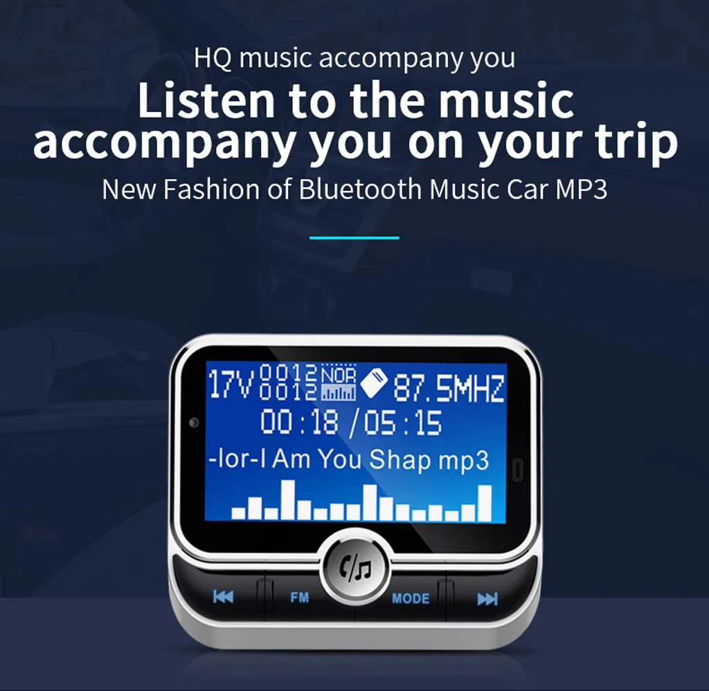Bluetooth автомобильный комплект fm-передатчик mp3-плеер радио передатчик адаптер USB зарядное устройство TF карта AUX аудио вход