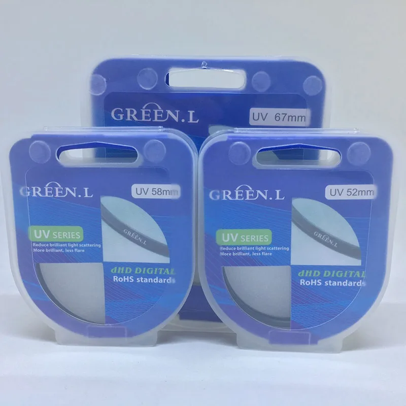 Фото Защитный фильтр для объектива камеры зеленый Ультрафиолетовый зеркальных камер