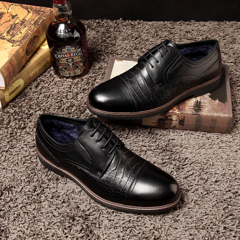 Jackmiller/брендовые Зимние Мужские модельные туфли с шерстяной подкладкой Мужская