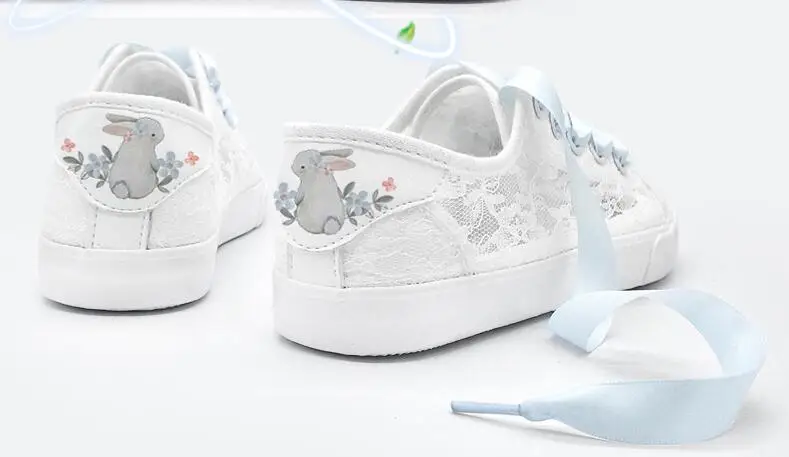 LACE BLUE Маленькие белые туфли с лентами для женщин, модель года, женские туфли с кроличьим мехом в стиле Лолиты, милые японские студенческие Мягкие Туфли-кеды для девочек, tbx110 - Цвет: LACE BLUE