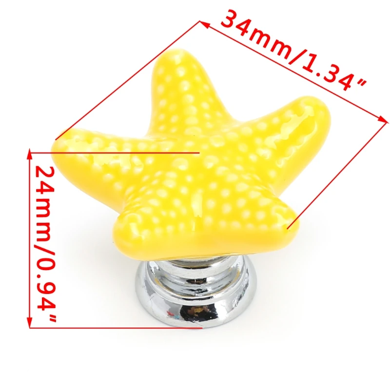 Ручка для шкафа в виде морской звезды 1 шт. керамическая ручка дверного