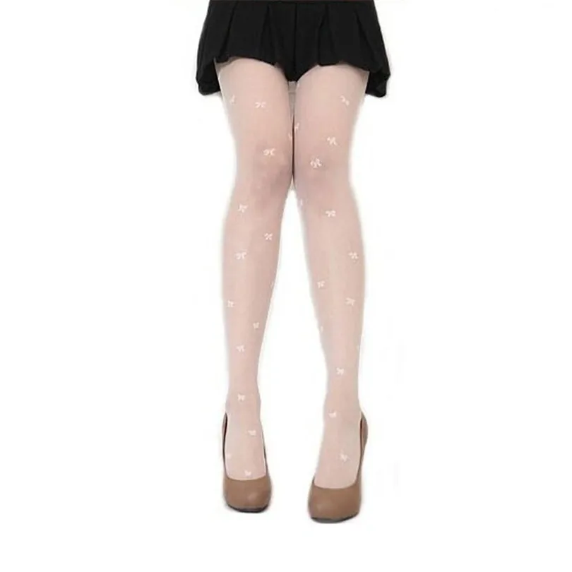 Сексуальные колготки женские с бантами прозрачные шелковые чулки Летние