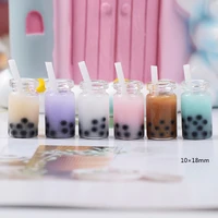 8pcs tea coffee cup drink bottle polymer slime charms modeling clay diy kit accesorios box toy for children slime supplies