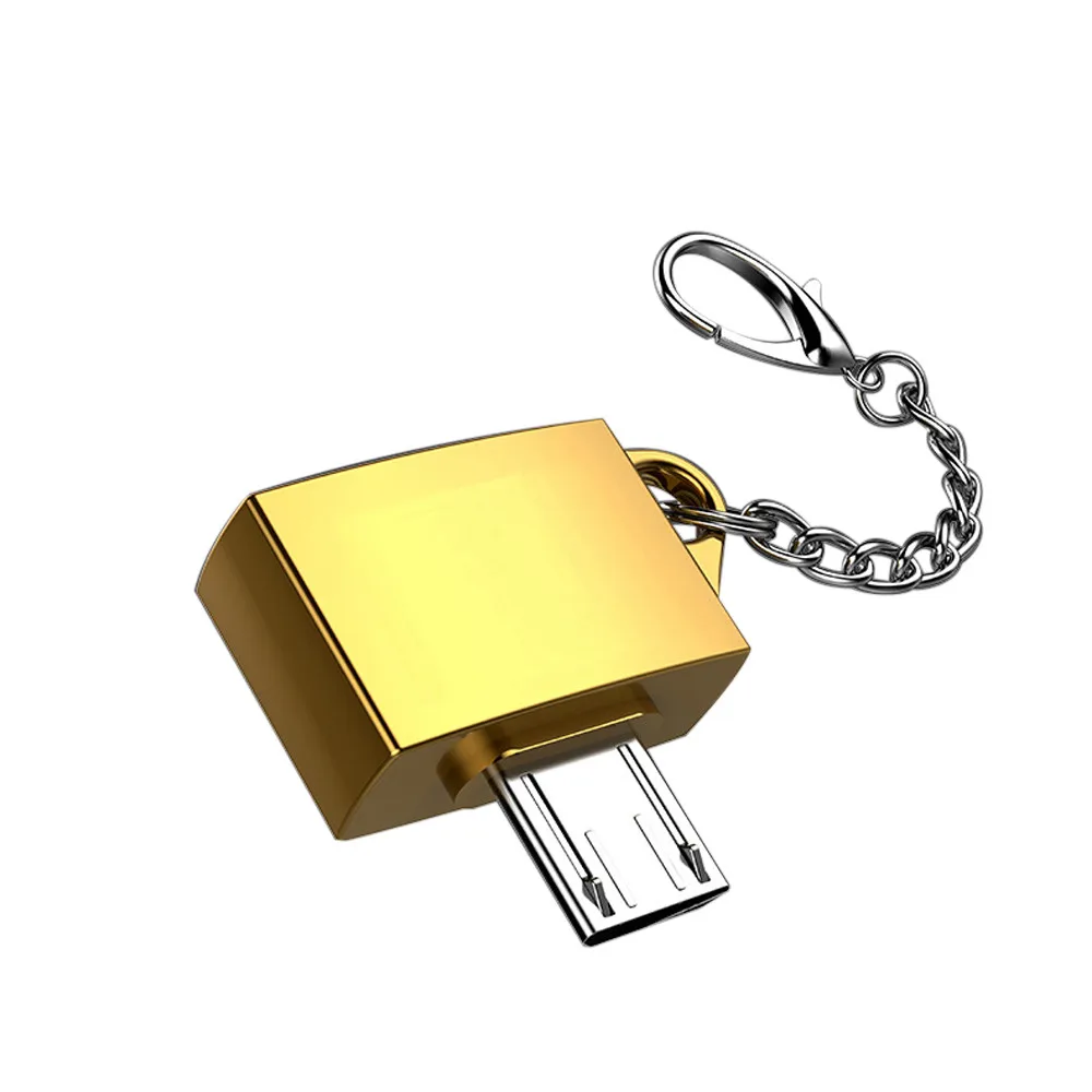 Новинка, лучшая, Металлический Micro USB Мужской к USB 2,0 A Женский Адаптер конвертера OTG с брелоком,, Прямая поставка