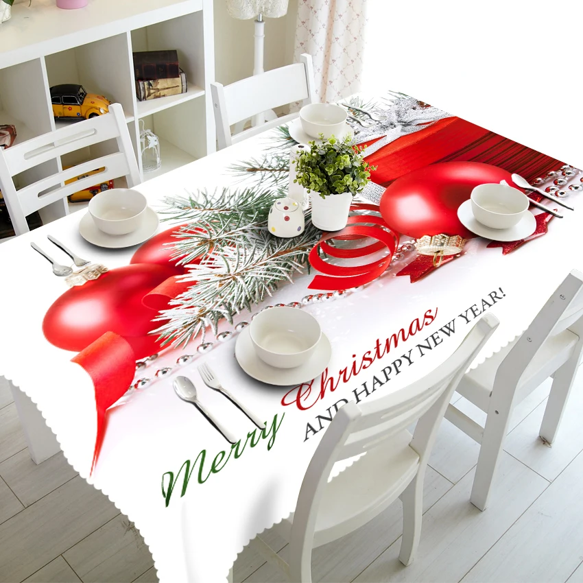 3D скатерть изысканные рождественские звенящие колокольчики узор