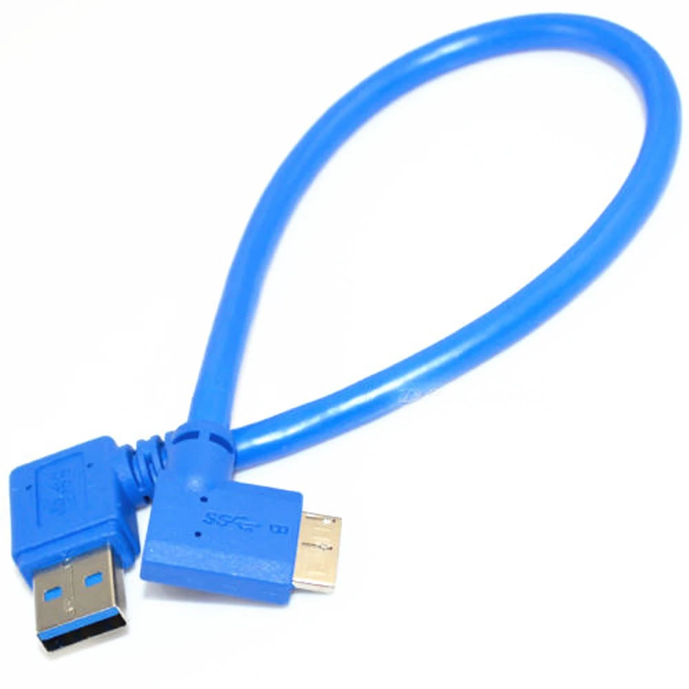 USB 3.0 Micro 90 градусов Угловые мужчин левый угол мужской короткий кабель Шнур 0.3 м для