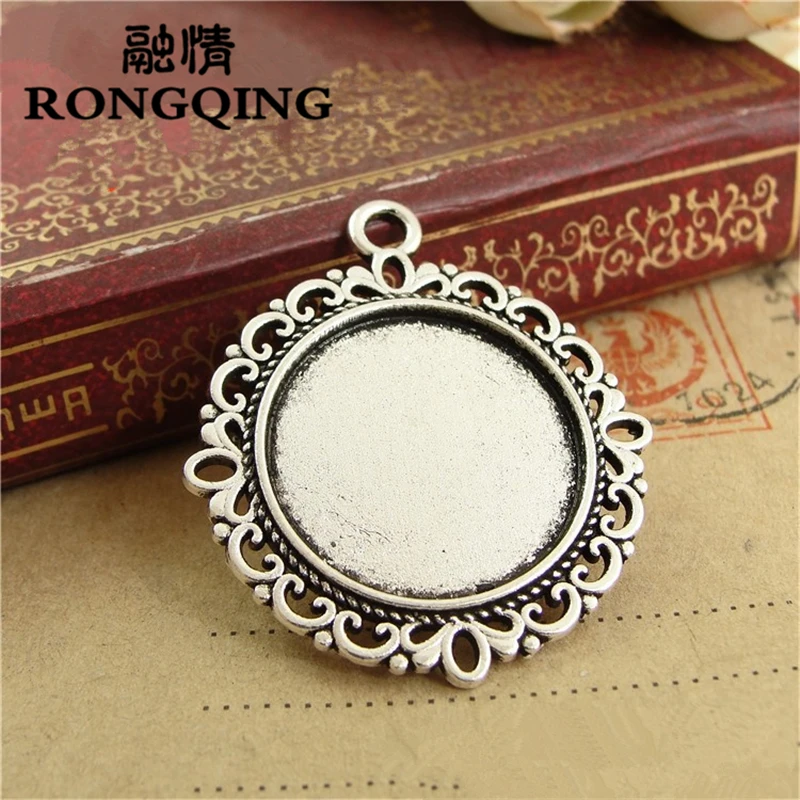 RONGQING 60pcs/lot Hollow Ancient Curly Pattern Cabochon Base 20mm Jewelry Making Cameo Settings | Украшения и аксессуары