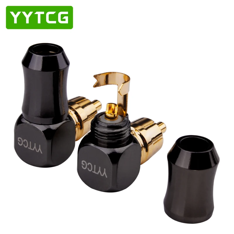 Аудиоразъем RCA с золотым штекером и углом 90 градусов|Коннекторы разъёмы| |
