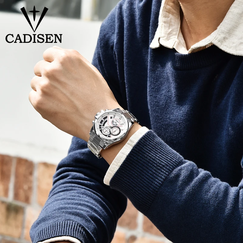 C9016 CADISEN мужские часы Топ люксовый бренд военные спортивные для отдыха