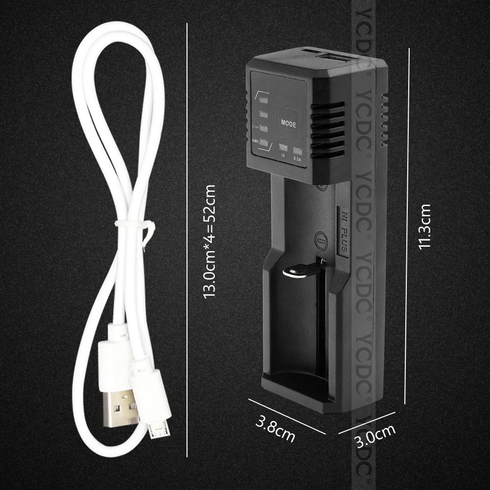 YCDC умное универсальное USB Батарея Зарядное устройство Smart для 26650 18650 18500 18350 16340 14500 10440 литиевая аккумуляторная батарея 3,7 V - Цвет: Single slot