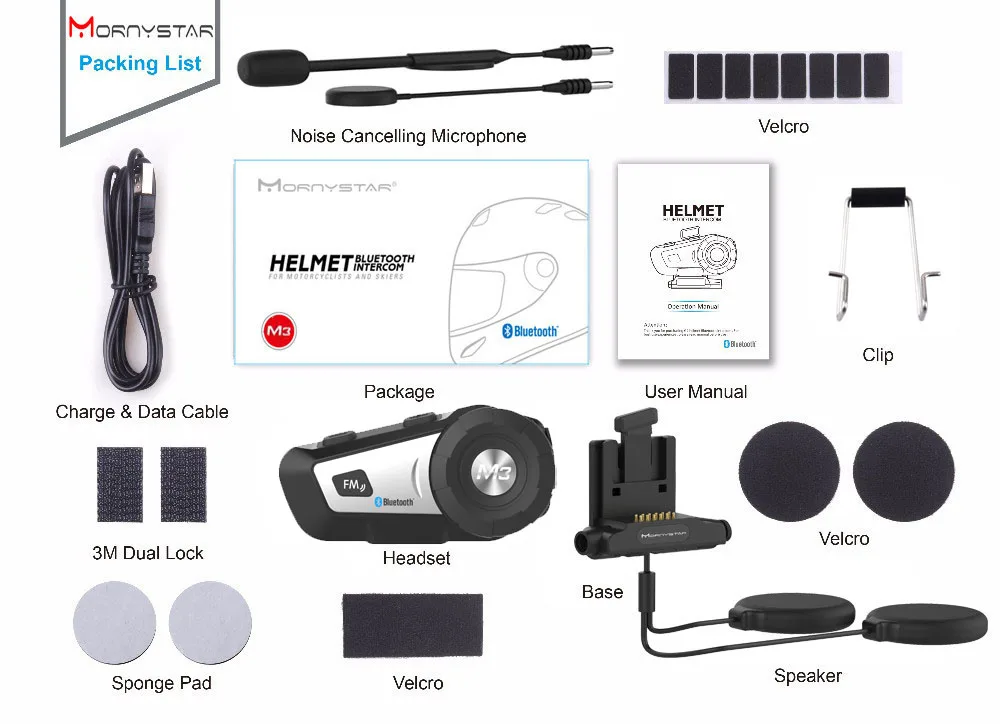 Mornystar M3 Bluetooth переговорные мотоциклетный шлем беспроводная гарнитура Интерком FM радио+ мягкие наушники полный шлем для лица