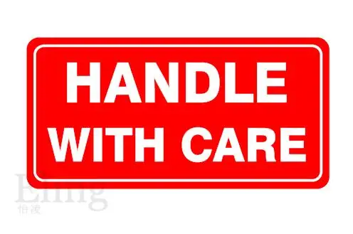 10x5cm HANDLE WITH CARE self adhesive Shipping Label/Sticker, 1000 pcs/lot, Item No. SS08