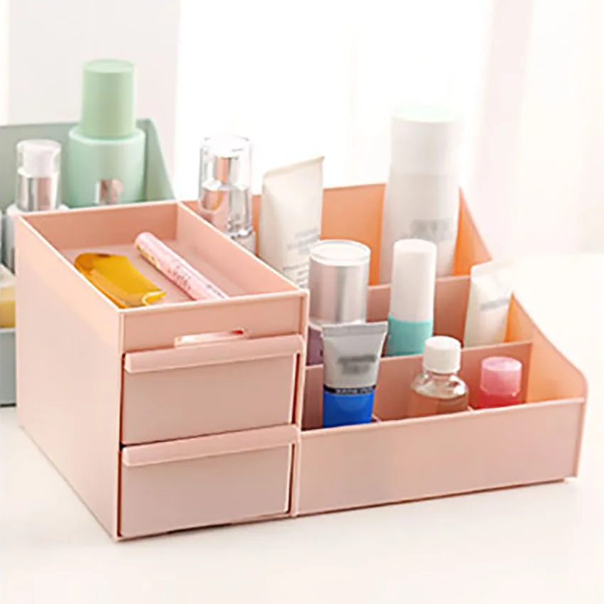 Plastic Cosmetic Drawer Makeup Organizer Storage Box Container Desktop Casket Holder Sundries Case | Дом и сад