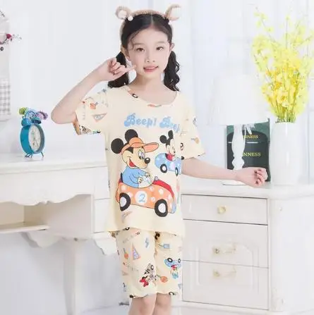 boys and girls fashion Sleepwear children's giftsNew Arrival Children's short-sleeved shorts suit cartoon cute pajamas - Цвет: style 21