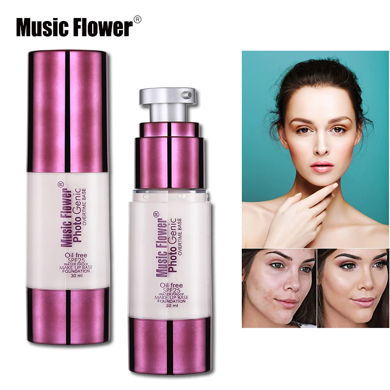 Бренд Music Flower новая 30 мл Жидкая основа для макияжа водостойкий консилер основа для макияжа основа для лица крем косметика SPF25