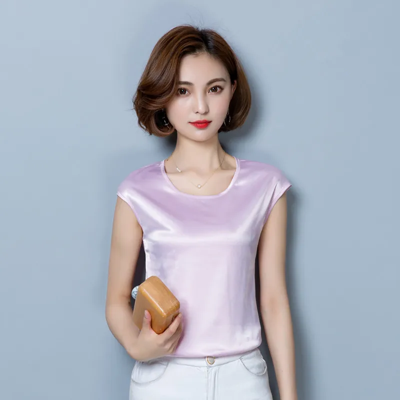 Женская блузка без рукавов Повседневная большого размера 12 цветов лето 2019|chemise