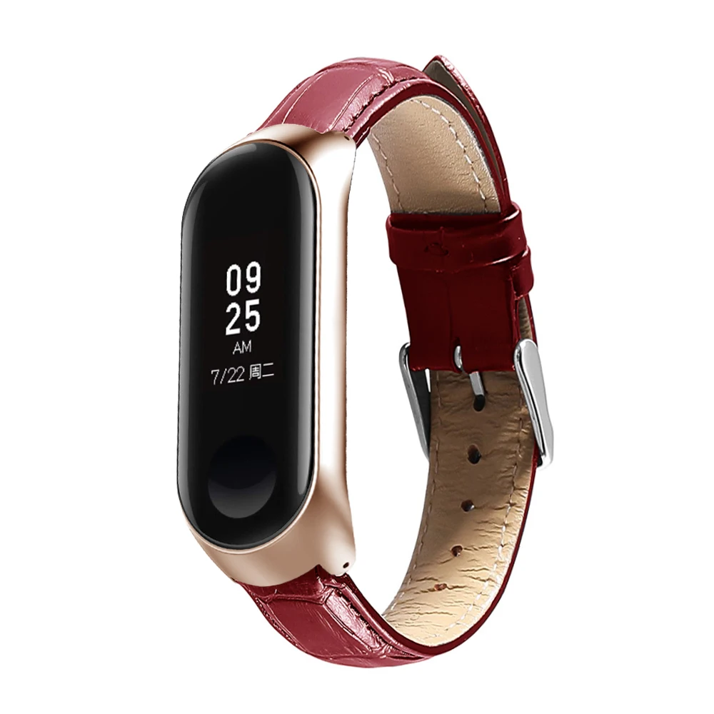 DKPLNT кожаный ремешок My Band 4 ремешок My Band 4/3 металлический ремешок для Xiaomi mi Band 4/3 Ремешок Браслет mi band 4/3 браслет