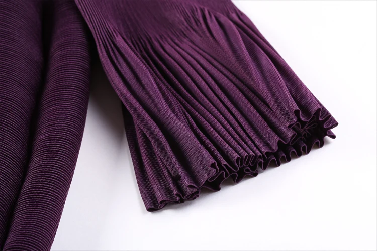 Changpleat Свободная Женская футболка Miyak плиссированные Дизайнерские однотонные футболки с круглым вырезом и бантом сзади, черные, серые женские футболки больших размеров