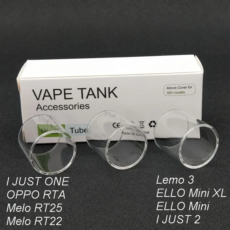 15 шт. сменная стеклянная трубка для Eleaf I JUST ONE/OPPO RTA/MELO RT25/MELO RT22/I 2/LEMO 3/ELLO Mini XL/ELLO