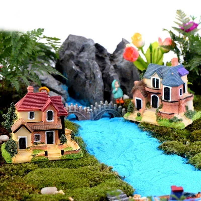 

Creativity DIY Succulent Plants Pot Culture Microlandschaft Fairy Castle Stone House Decoration Accessories