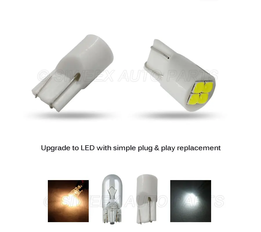 4 шт./лот T10 SMD 3030 светодиодные сферические белые лампы для автомобильного