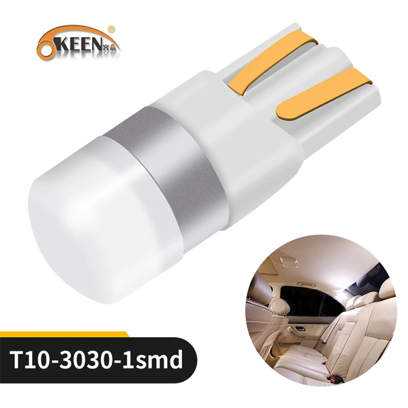 

OKEEN 100 шт. автомобиль T10 Led Canbus 6000K белый T10 w5w светодиодные лампы поворотные парковочные Ширина укрыты внутренной сводной светильник для чтени...