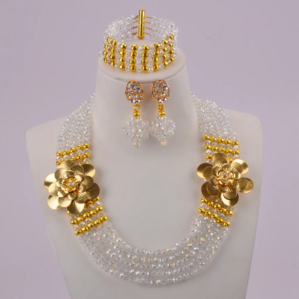 Transparent Clear AB African Beads Jewelry Set Crystal Nigerian Wedding Party Sets 5LDH15 | Украшения и аксессуары
