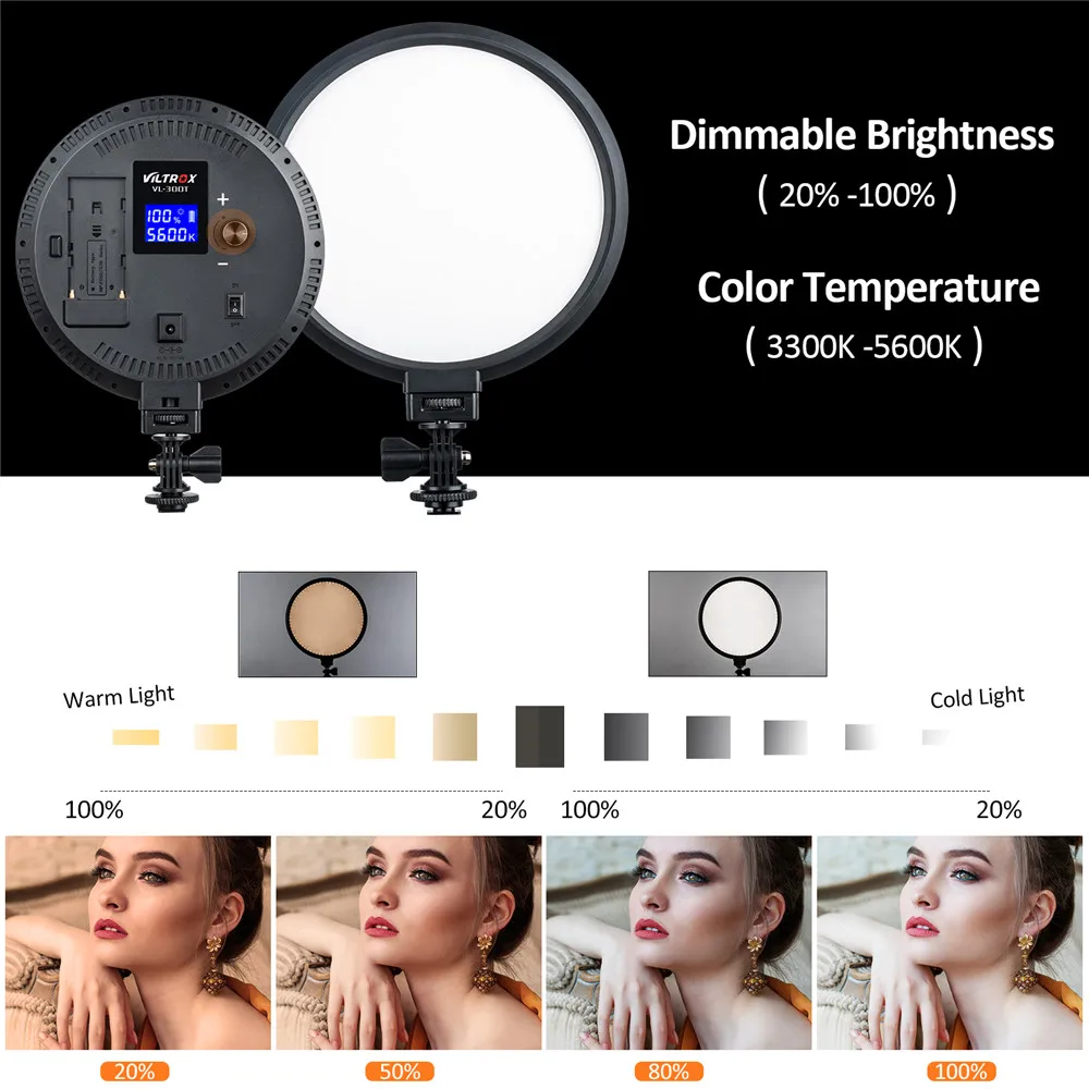 Viltrox VL-300T 18 W LED Video Studio свет лампы Тонкий 3300 K-5500 K затемнения комплект для камеры фото съемки видео YouTube show Live