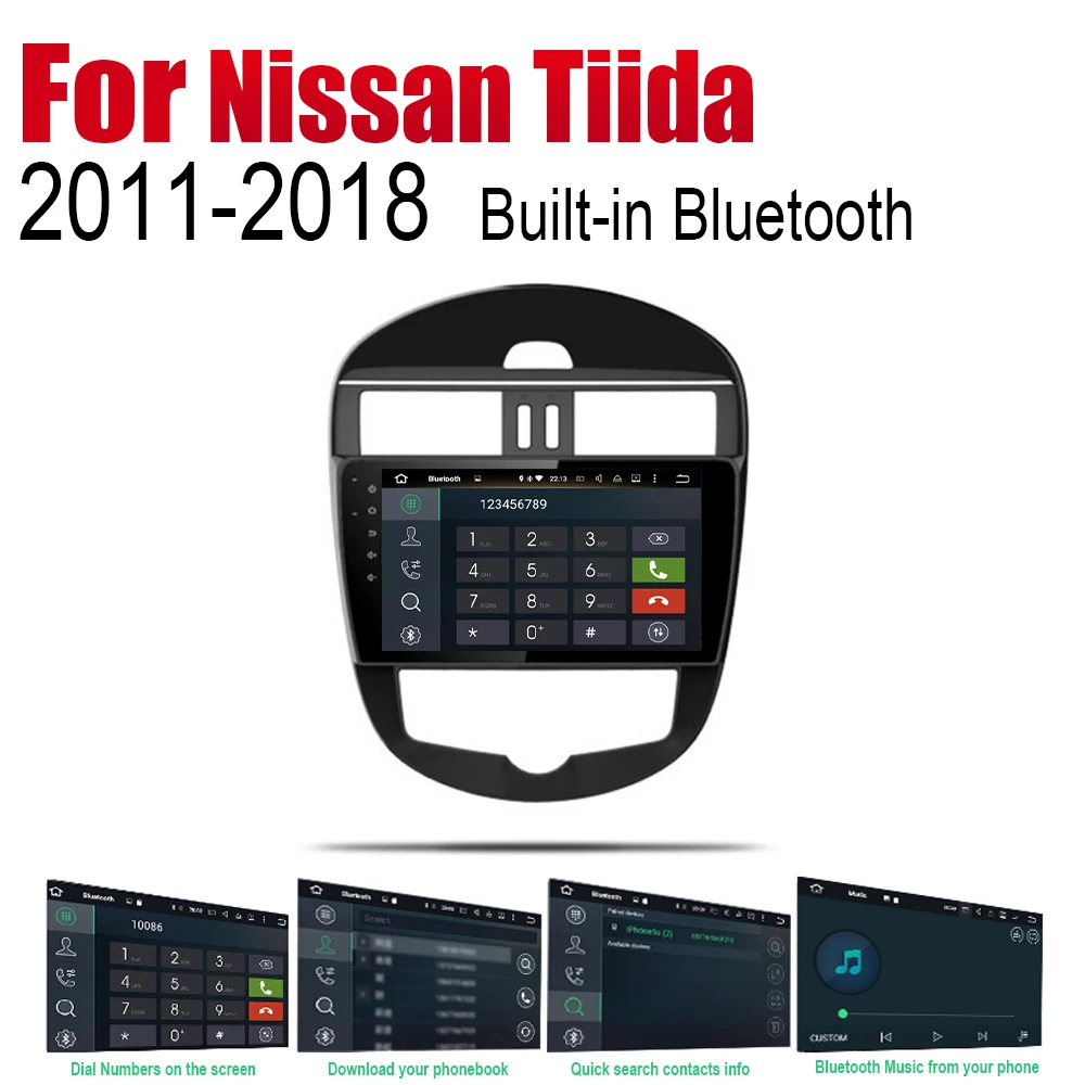 Автомагнитола 2 Din на Android для Nissan Tiida 2011 2012 2013 2014 2015 2016 2017 2018 GPS навигация