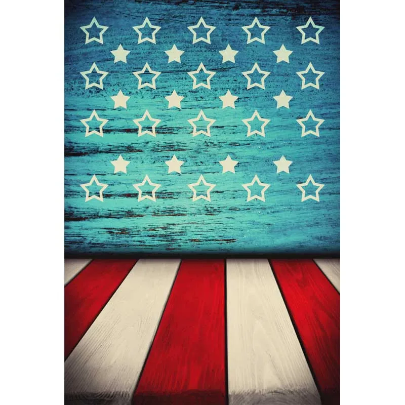

5x7ft Steel Blue Wood Grain Stars Pallet Seamless Washable wrinkleFree Banner Photo Studio Background Backdrop Polyester Fabric