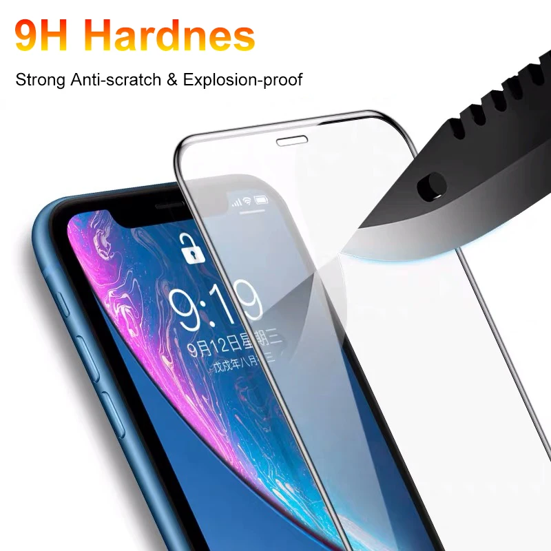 6D полное покрытие защитное стекло для Iphone Xs Max Xr X 9 H Закаленное протектор экрана 6