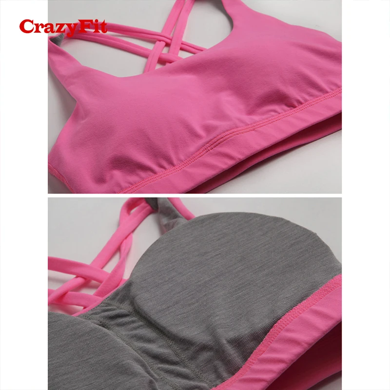 Crazyfit спортивный бюстгальтер работает Для женщин Спортивная майка для Фитнес Йога Спорт бюстгальтер нижнее белье спортивные женские тренажерный зал ремень Спортивная