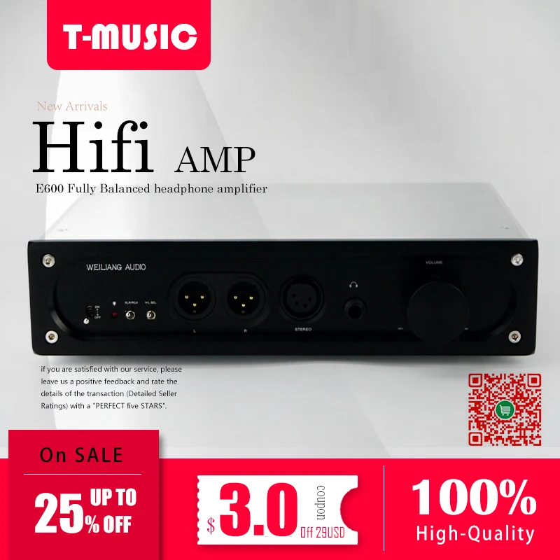 Hifi E600 полностью сбалансированный усилитель для наушников|Усилители мощности| |