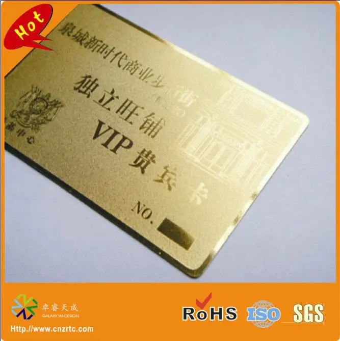 custom gold metal business card,gold metal membership card with small holes cutting through
