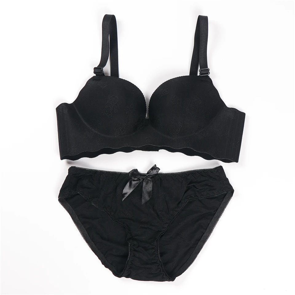 New Lingerie Bra Set Sexy Underwear Women seamless one-piece Black Skin Seamless Push Up Panties Bralette | Женская одежда