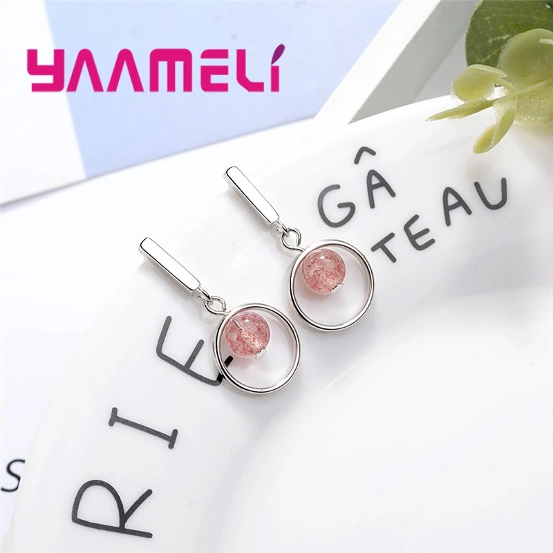Круглые длинные серьги Pretty Girl из серебра 925 пробы массивные подвески кварца в
