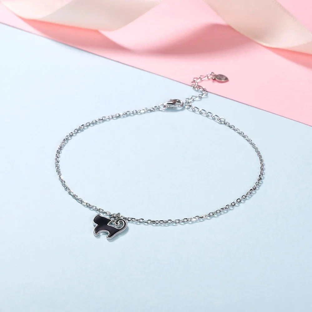 SILVERCUTE подлинное серебро 925 пробы Minimalist для женщин минималистичные летние ювелирные украшения цветок Роза лодыжки браслет SCA6452B