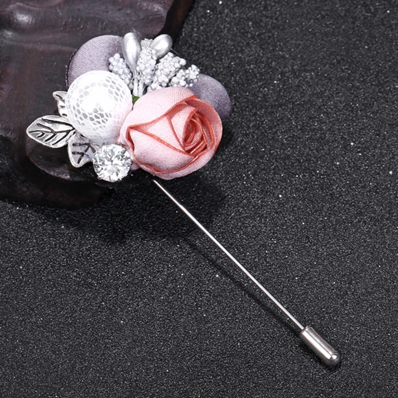 Булавка серебряного цвета с искусственным жемчугом цветная яркая кружевная