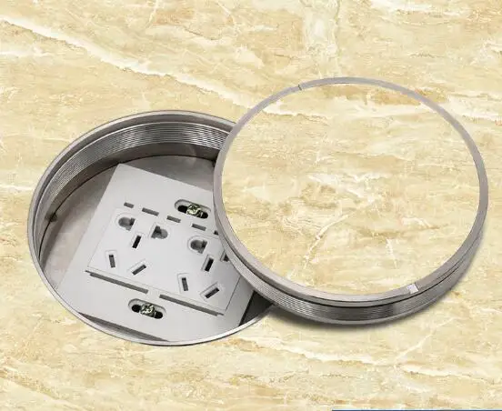 売却 スパイラル円形ソケット304ステンレス鋼防水5孔3プラグモール大理石見えない床ソケット