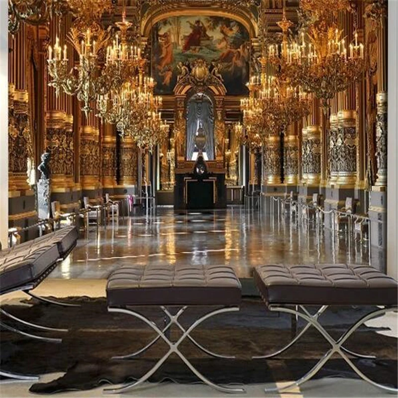 Большие обои beibehang с изображением золотого дворца пользовательские 3d наклейки