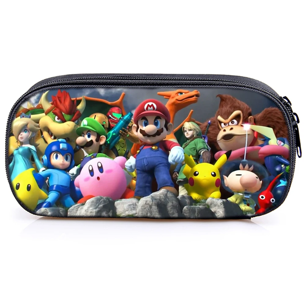Супер Марио Smash Bros Карандаш косметическая сумка для мальчиков и девочек студентов канцелярские сумки для хранения школьные принадлежности для детей