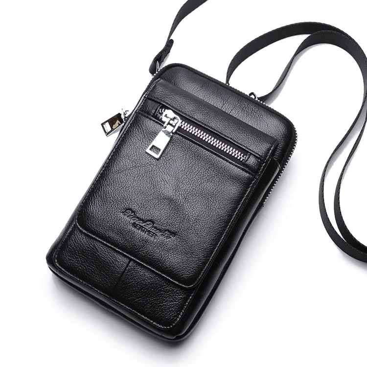 Мужские сумки через плечо из натуральной кожи маленький мессенджер на ремне