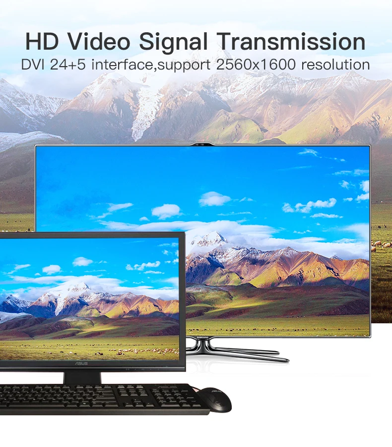 Vention DVI to DVI 24+ 5 адаптер Male-Female 2560 P преобразователь ТВЧ-сигналов для ПК ТВ-проектор коробка