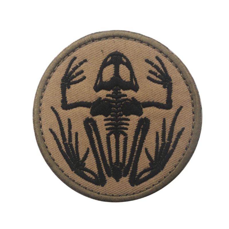 Темно-синяя печать Череп лягушка маль AD остео вышивка патч вышитые патчи Военная